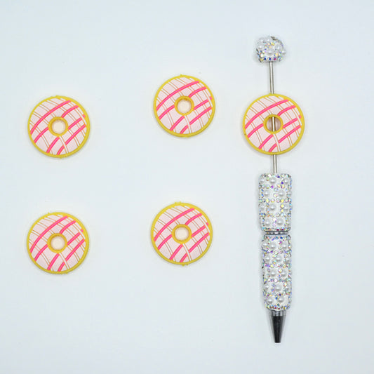 White Chocolate Donate Silicone Focal Beads For Pen
