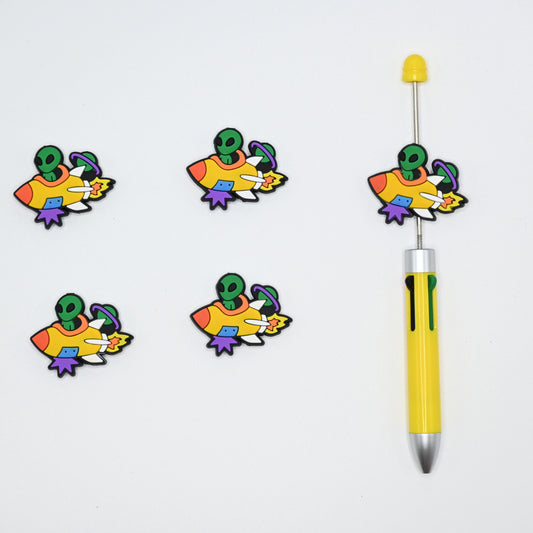 Alien with UFO Silicone Focal Beads For Pen