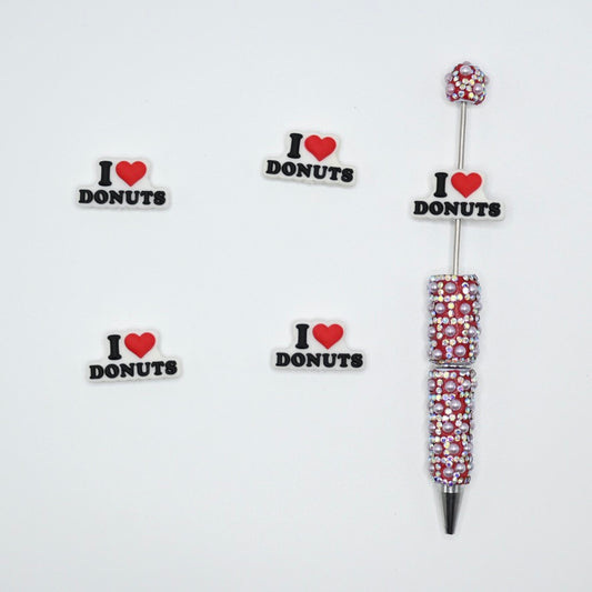 I Love Donuts Silicone Focal Beads For Pen