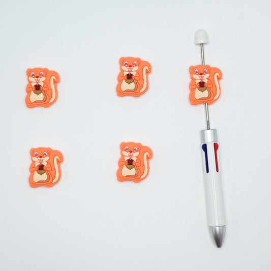 Little Cute Squirrel Silicone Focal Beads For Pen