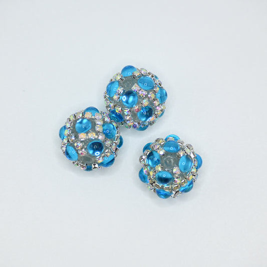 Blue Rhinestone Focal Beads for Pens Fancy Bling Glitter Sparkle Chunky Diamond Beads
