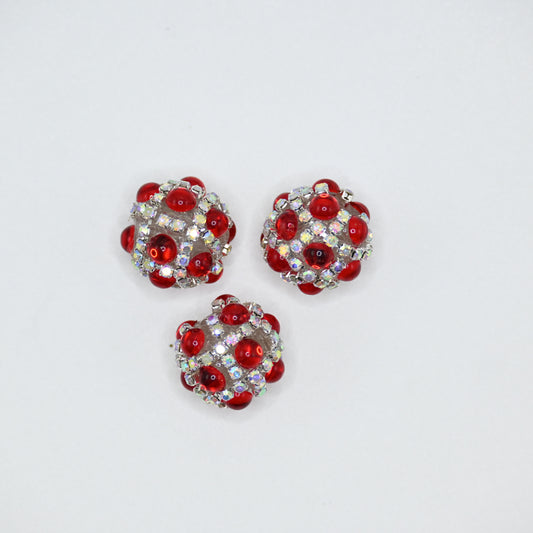Red Color Perl Ball Large Crystal for Jewelry Keychain Making