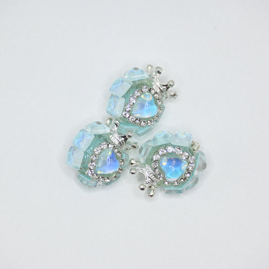 Blue Color Crown Rhinestone Focal Beads for Pens