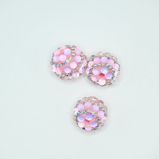 Pink Rhinestone Focal Beads for Pens Fancy Bling Glitter Sparkle Chunky Diamond Beads