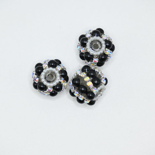 Black Rhinestone Focal Beads for Pens Fancy Bling Glitter Sparkle Chunky Diamond Beads