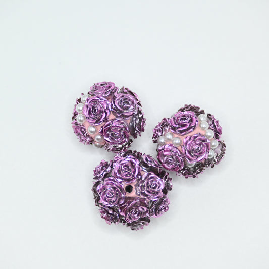 Purple Flower Shape Rhinestones for Beadable Pens Keychain Making