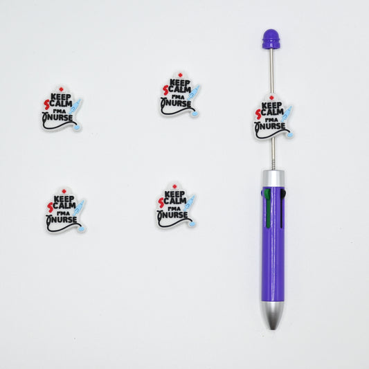 Keep Calm I'm Nurse Silicone Focal Beads For Pen