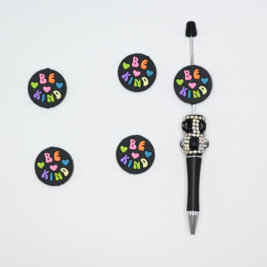 Colorful Words Be Kind Silicone Focal Beads For Pen