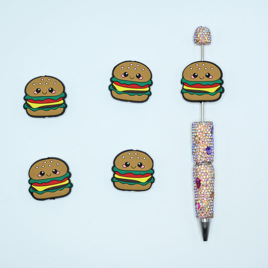 Humburger Silicone Focal Beads For Pen