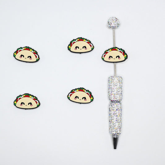 Taco with Smile Silicone Focal Beads For Pen