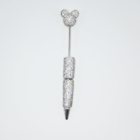 White Color Full Rhinestones Pen for Beads With Mouse Head