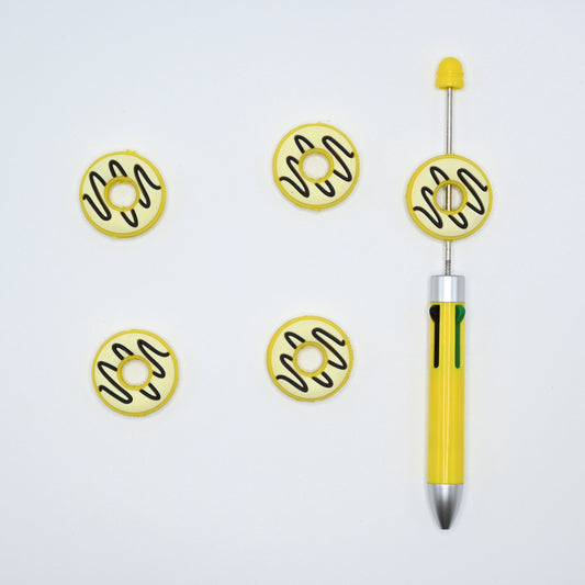 Black Chocolate Yellow Donate Silicone Focal Beads For Pen