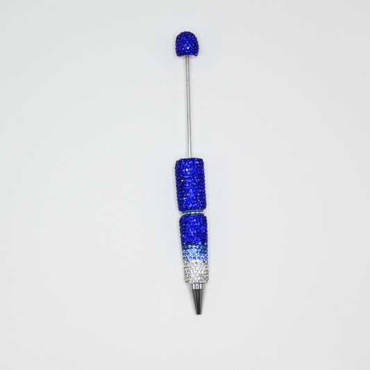 Blue Color Full Rhinestones Beadable Glitter Ballpoint Pens