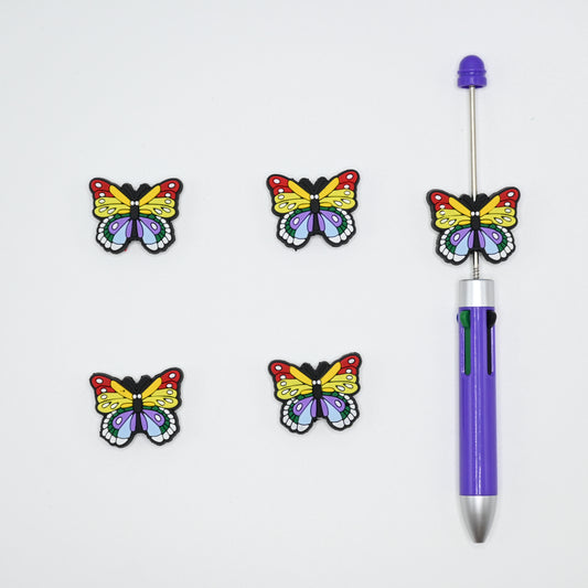 Colorful Butterfly Silicone Focal Beads For Pen