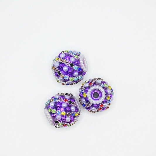 Purple Color Large Crystal for Jewelry Keychain Making with Colorful Little Beads