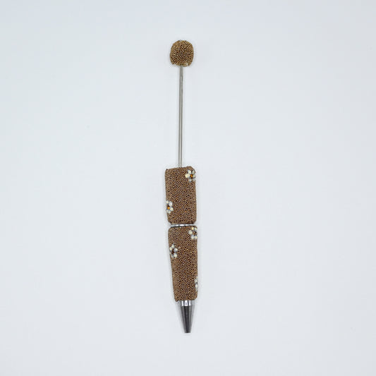 Golden Color Full Little Ball and Beauty Flower Pen for Beads Cute Journalling Pens