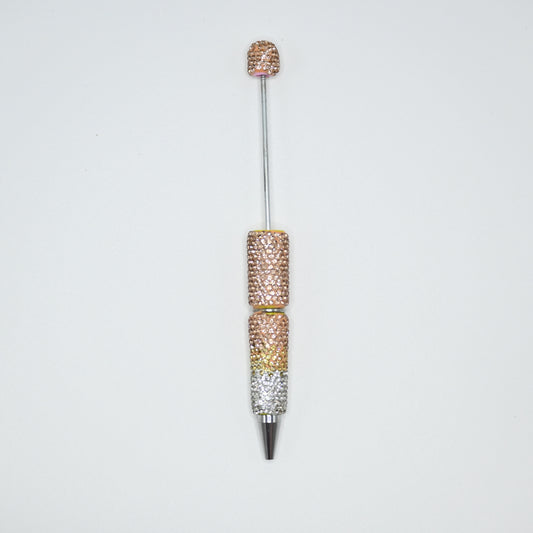 Golden Color Full Rhinestones Beadable Glitter Ballpoint Pens