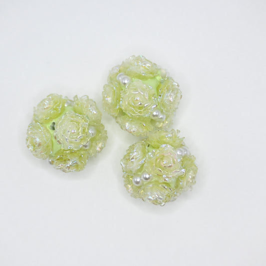 Green Flower Shape Rhinestones for Beadable Pens Keychain Making