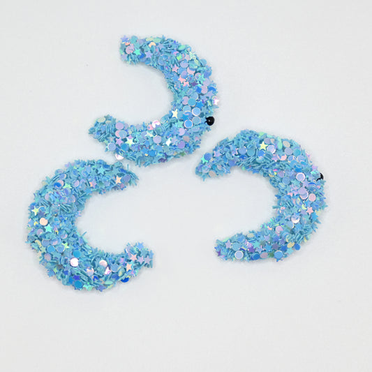 Blue Cute Star Moon Rhinestone Alloy Focal Beads for Pens