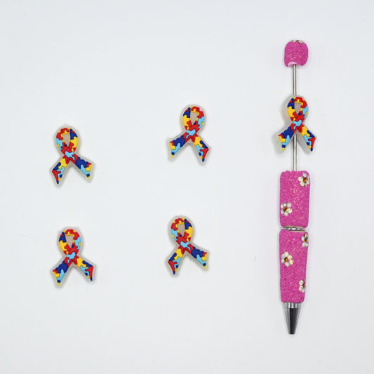 Night Room Colorful Ribbon Silicone Focal Beads For Pen