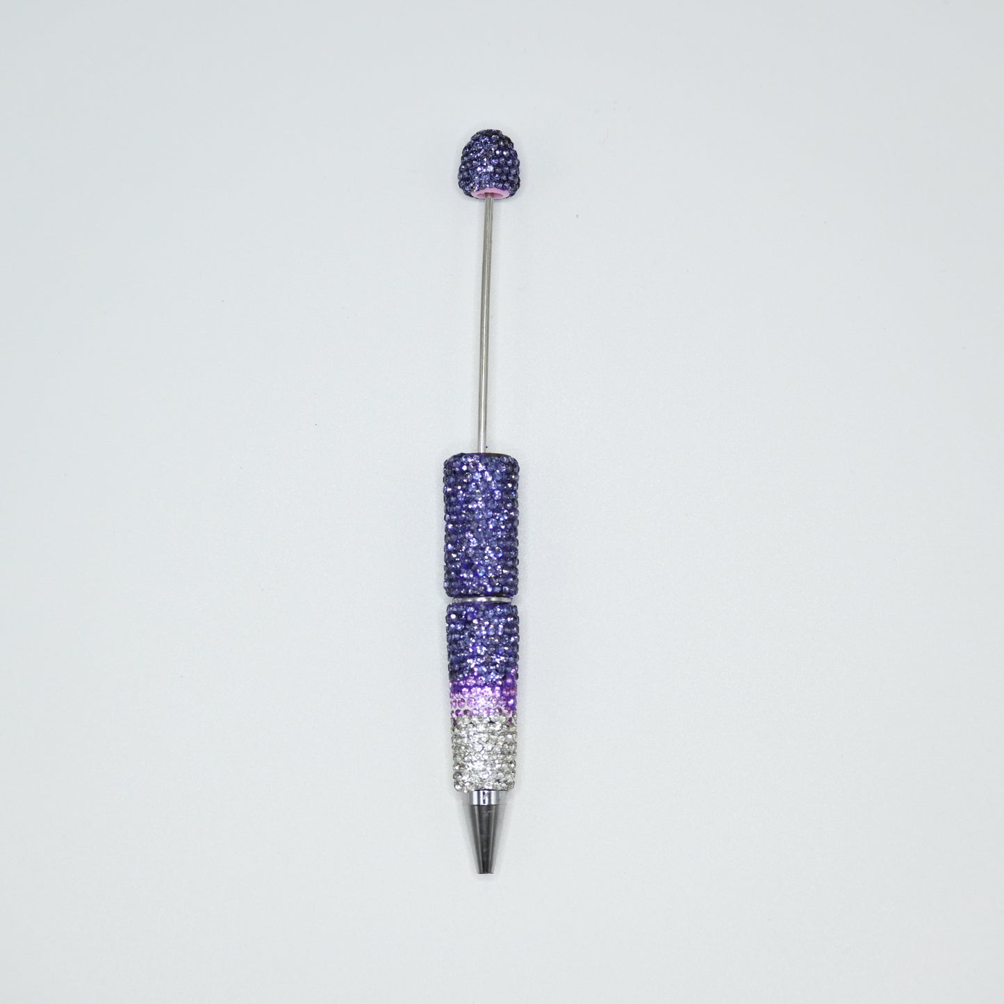 Purple Color Full Rhinestones Beadable Glitter Ballpoint Pens
