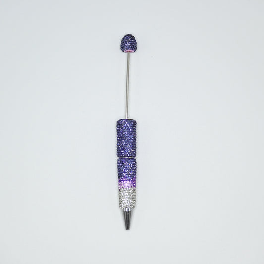 Purple Color Full Rhinestones Beadable Glitter Ballpoint Pens