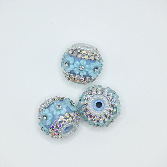 Blue Flower Shining Rhinestones Large Crystal for Jewelry Keychain Making
