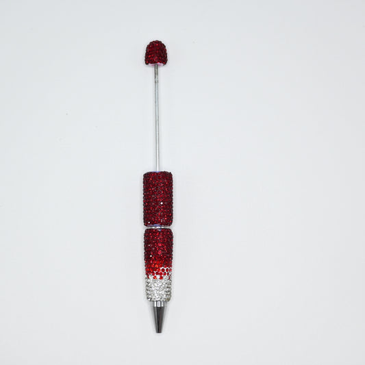 Red Color Full Rhinestones Beadable Glitter Ballpoint Pens