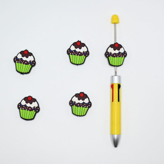 Green Chocolate Cupcake Silicone Focal Beads For Pen