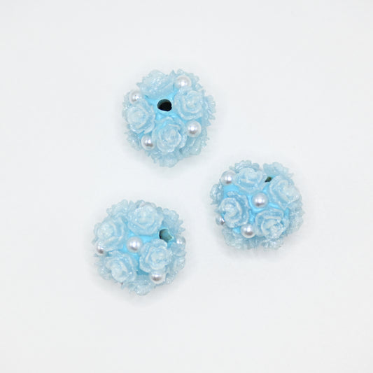 Blue Flower Shining Rhinestones Large Crystal for Jewelry Keychain Making