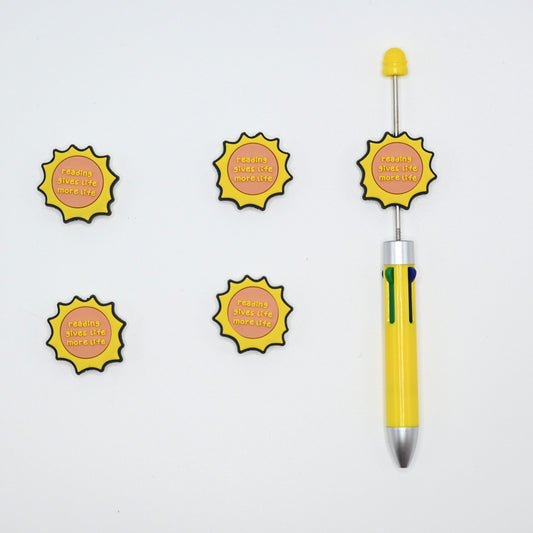 Reading Gives Life More Life Silicone Focal Beads For Pen