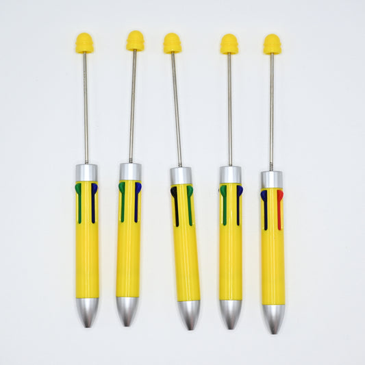 5 PCS Four Color Pen for Beads Yellow Body Pen