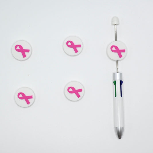 Purple Color Ribbon Silicone Focal Beads For Pen