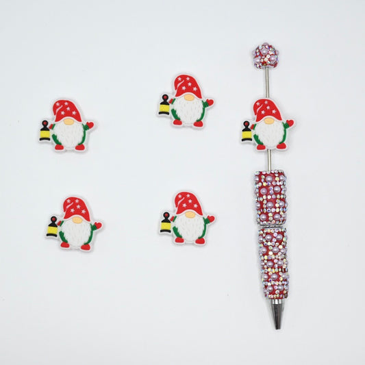 Santa Claus Merry Christmas Silicone Focal Beads For Pen