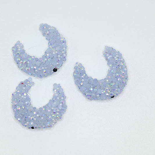 Gray Cute Star Moon Rhinestone Alloy Focal Beads for Pens