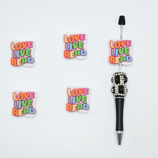 Colorful Words Love Live Read Silicone Focal Beads For Pen
