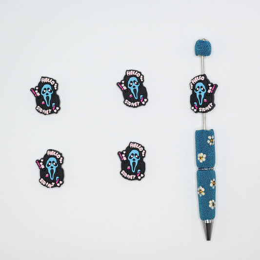 Halloween Ghost Face on the Phone Silicone Focal Beads For Pen