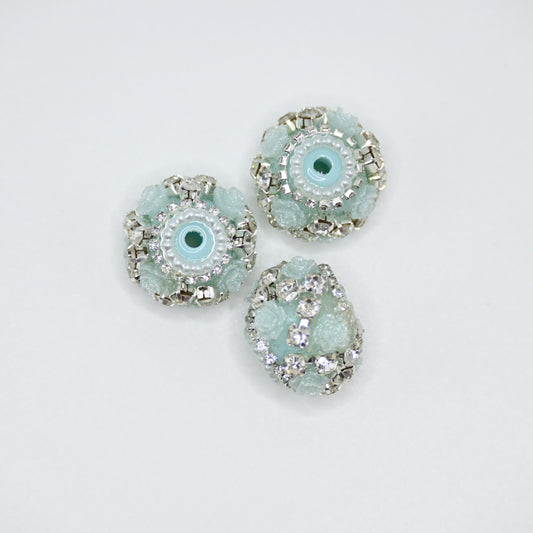 Blue Flower Shining Rhinestones Large Crystal for Jewelry Keychain Making