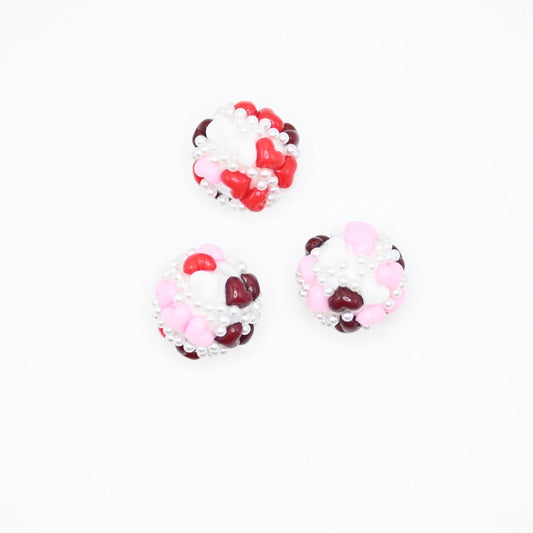 Colorful Heart and Little Perls Large Crystal for Jewelry Keychain Making