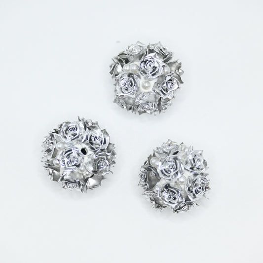 Gray Rose Shape Rhinestones for Beadable Pens Keychain Making