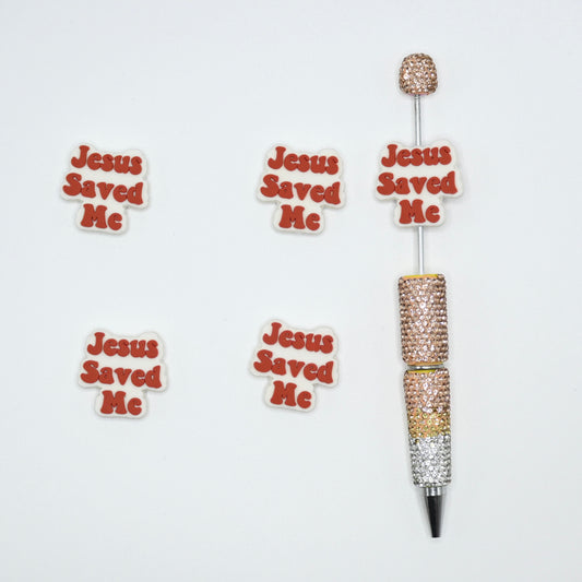 Jesus Saved Me Silicone Focal Beads For Pen