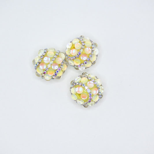 Yellow Color Perl Ball Large Crystal for Jewelry Keychain Making