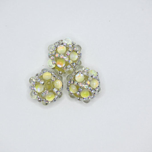 Yellow Rhinestone Focal Beads for Pens Fancy Bling Glitter Sparkle Chunky Diamond Beads