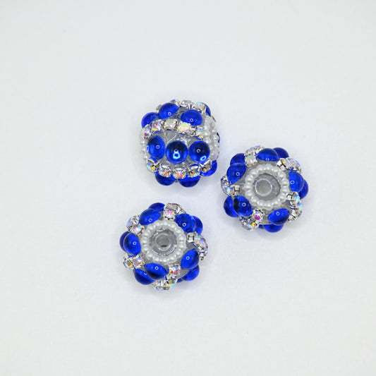 Blue Rhinestone Focal Beads for Pens Fancy Bling Glitter Sparkle Chunky Diamond Beads