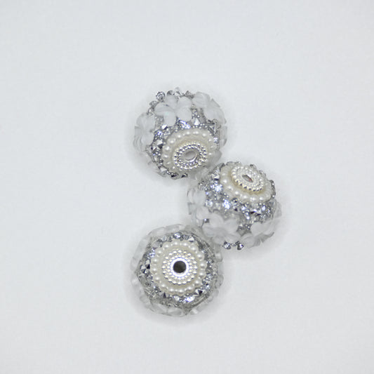 White Flower Shining Rhinestones Large Crystal for Jewelry Keychain Making
