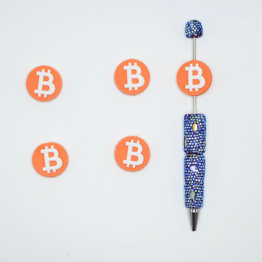 Big Bit Coin Silicone Focal Beads For Pen