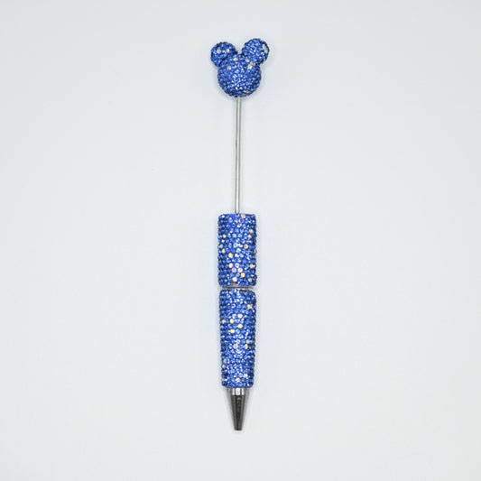 Blue Color Full Rhinestones Pen for Beads With Mouse Head