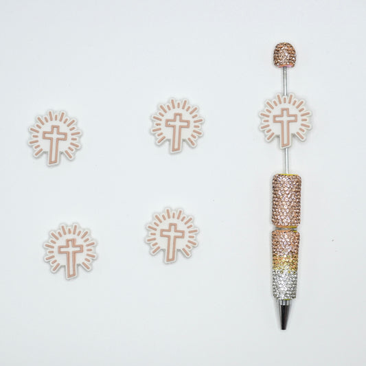 The Glowing Cross Silicone Focal Beads For Pen