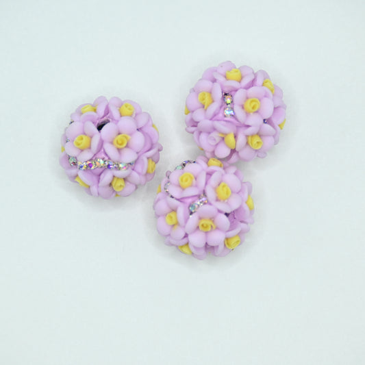 Purple Flower Shape Rhinestones for Beadable Pens Keychain Making