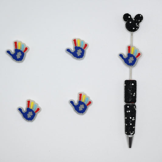 Colorful Hand Night Room Silicone Focal Beads For Pen